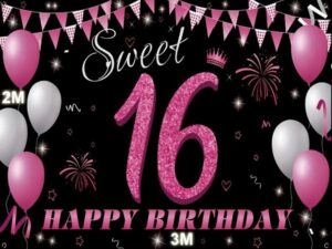 Sweet 16 Happy Birthday backdrop Sweet 16 Happy Birthday backdrop