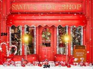Santas Toy Shop Backdrop Santas Toy Shop Backdrop