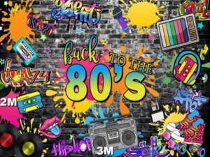 Back to the 80's backdrop hire Perth Back to the 80's backdrop hire Perth