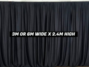 Black material backdrop hire Black material backdrop hire